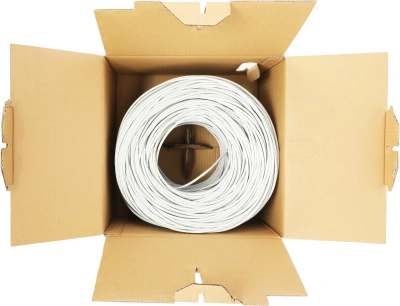 Кабель сетевой HQ UTP 4 пары cat.5E solid 0.42мм Cu 305м серый