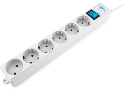Сетевой фильтр Powercube SPL(5+1)-16B-P-3M-WHITE 3м (6 розеток) белый (коробка)