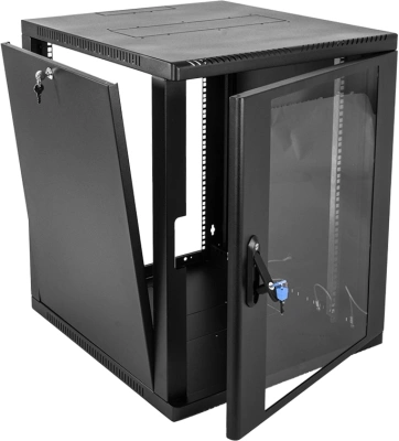 Шкаф коммутационный ЦМО (ШРН-15.650-9005) настенный 15U 600x658мм пер.дв.стекл 200кг черный 600мм 27кг 180град. 746мм сталь