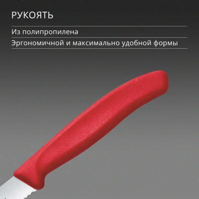 Нож кухонный Victorinox Swiss Classic (6.7831.C1) стальной столовый для овощей лезв.110мм серрейт. заточка красный
