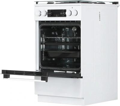 Плита Комбинированная Gorenje GK5C40WF белый (стеклянная крышка) реш.чугун