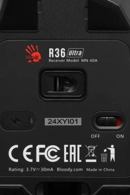 Мышь A4Tech Bloody R36 Ultra черный оптическая 12000dpi беспров. USB 7but