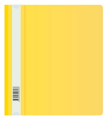 Папка-скоросшиватель Бюрократ Люкс -PSL20A5YEL A5 прозрач.верх.лист пластик желтый 0.14/0.18