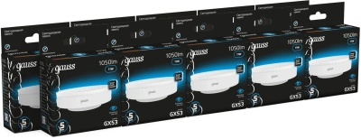 Лампа светодиодная Gauss 108008311 11Вт цок.:GX53 таблетка 220B св.свеч.бел.хол. (упак.:10шт)