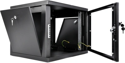 Шкаф коммутационный ЦМО (ШРН-М-9.650-9005) настенный 9U 600x650мм пер.дв.стекл 120кг черный 581мм 22.5кг 180град. 475мм IP20 металл