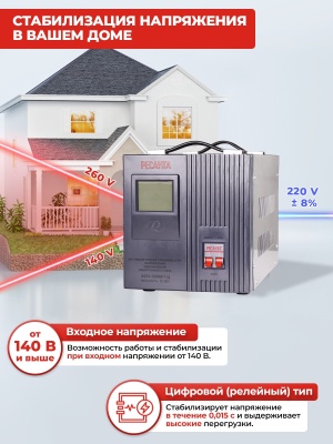 Стабилизатор напряжения Ресанта АСН-12000/1-Ц однофазный серый (63/6/10)