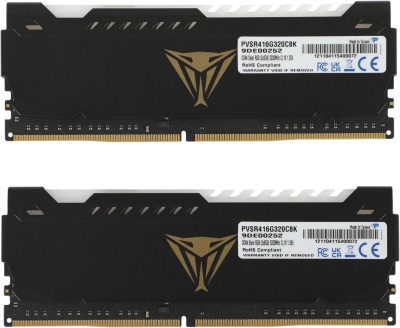Память DDR4 2x8GB 3200MHz Patriot PVSR416G320C8K Viper Steel RGB RTL Gaming PC4-25600 CL18 DIMM UDIMM 288-pin 1.35В dual rank с радиатором Ret