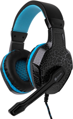 Наушники с микрофоном Оклик HS-L400G ZEUS черный/синий 2.2м мониторные оголовье (359480)