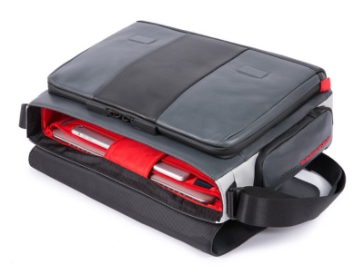 Сумка мужская Piquadro Urban CA1592UB00/GRN с отделением для ноутбука 14" серая/черная натур.кожа