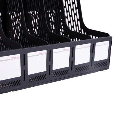 Лоток вертикальный Deli E9838black для бумаг 365x380x30мм черный