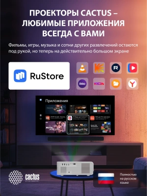 Проектор Cactus CS-PRM.01WT.Full HD-A LCD 19000Lm LS 700Lm ANSI (1920x1080) 2500:1 ресурс лампы:50000часов 2xUSB typeA 2xHDMI 1.8кг