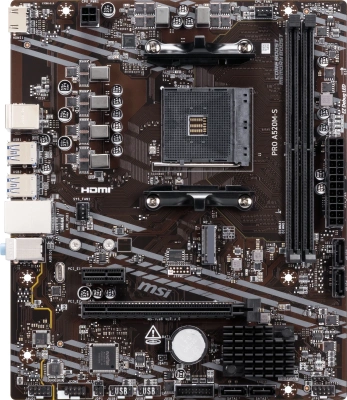 Материнская плата MSI PRO A520M-S Soc-AM4 AMD A520 2xDDR4 mATX AC`97 8ch(7.1) GbLAN RAID+HDMI