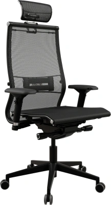 Кресло эргономичное Метта Samurai Black Edition New 2.0 черный сиденье черный сетка с подголов. крестов. полиамид черный