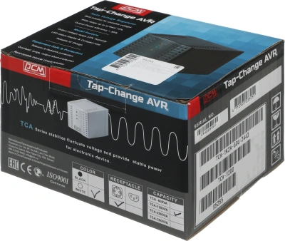 Стабилизатор напряжения Powercom TCA-1200 600Вт 1200ВА белый