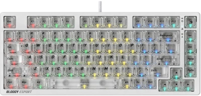 Клавиатура A4Tech MS76 механическая белый USB Multimedia for gamer LED кабель 1.8м