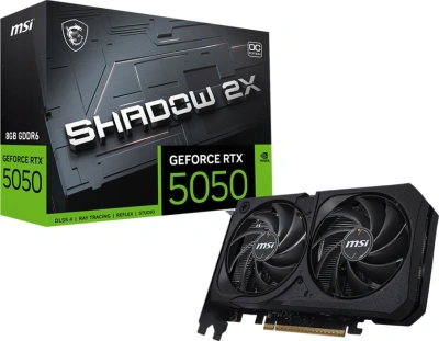 Видеокарта MSI PCI-E 5.0 RTX 5050 8G SHADOW 2X OC NVIDIA GeForce RTX 5050 8Gb 128bit GDDR6 2602/20000 HDMIx1 DPx3 HDCP Ret