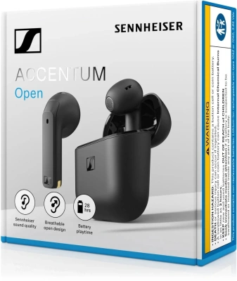 Гарнитура вкладыши Sennheiser Accentum Open черный беспроводные bluetooth в ушной раковине (ACCENTUM OPEN BLACK)