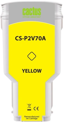 Картридж струйный Cactus CS-P2V70A №730 желтый (300мл) для HP Designjet T1600/1700/2600 с чипом