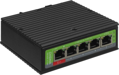Коммутатор Digma DSP404F-1F-200 (L2) 5x100Мбит/с 4PoE 4PoE+ 1PoE++ 200W неуправляемый