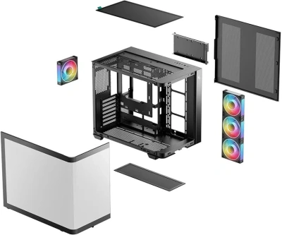 Корпус Deepcool CG530U 4F черный без БП ATX 6x120mm 4x140mm 2xUSB3.0 audio bott PSU