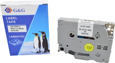 Картридж ленточный G&G GG-TZE211 черный на белом 6x8 для Brother 1010/1280/1280VP/2700VP