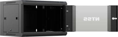 Шкаф коммутационный NTSS NTSS-W12U6045GS (NTSS-W12U6045GS-BL) настенный 12U 570x450мм пер.дв.стекл 60кг черный 350мм 22.2кг 220град. 635мм IP20 сталь