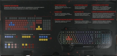 Клавиатура A4Tech B310N черный USB Multimedia for gamer LED (подставка для запястий) кабель 1.8м