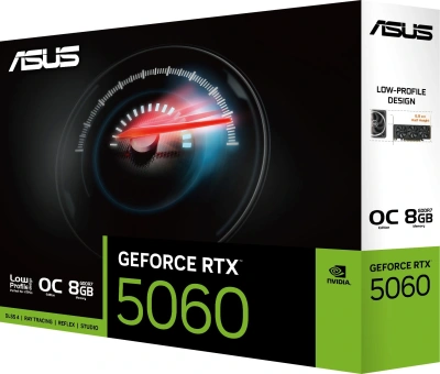 Видеокарта Asus PCI-E 5.0 RTX5060-O8G-LP-BRK NVIDIA GeForce RTX 5060 8Gb 128bit GDDR7 2550/28000 HDMIx2 DPx1 HDCP Ret low profile