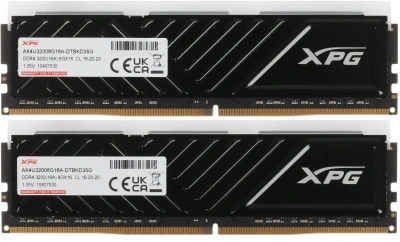 Память DDR4 2x8GB 3200MHz A-Data AX4U32008G16A-DTBKD35G XPG Spectrix D35G RGB RTL Gaming PC4-25600 CL16 DIMM UDIMM 288-pin 1.35В single rank с радиатором Ret