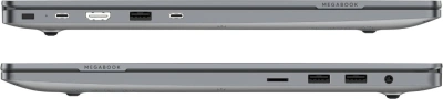 Ноутбук Tecno MegaBook T16RA Core i5 13420H 16Gb SSD1Tb Intel UHD Graphics 16" IPS FHD+ (1920x1200) Windows 11 Home 64 grey WiFi BT Cam 6510mAh (71005000729)