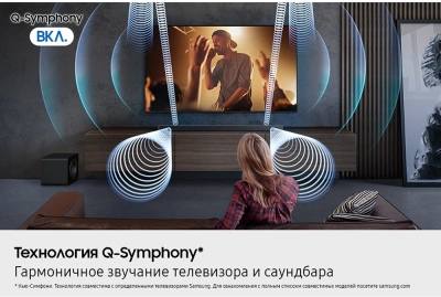 Саундбар Samsung HW-QS700F/RU 3.1.2 200Вт+150Вт черный