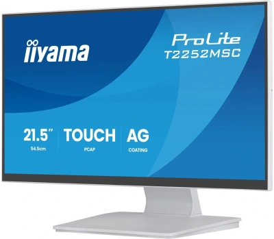 Монитор Iiyama 21.5" ProLite T2252MSC-W2AG белый IPS LED 5ms 16:9 HDMI M/M матовая 250cd 178гр/178гр 1920x1080 60Hz DP FHD USB Touch 4.5кг