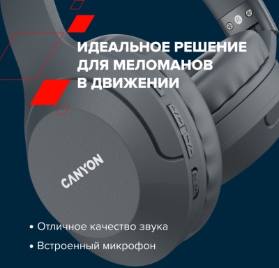 Гарнитура накладные Canyon BTHS-3 бежевый беспроводные bluetooth оголовье (CNS-CBTHS3BE)