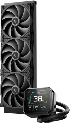 Система водяного охлаждения Deepcool Spartacus 420 ARGB Soc-AM5/AM4/1200/1700/1851 черный 4-pin 32.89dB Al LCD 350W 2647gr Ret (R-SPT420-BKDSMP-G-1)