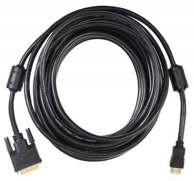 Кабель Buro HDMI (m) DVI-D (m) 10м (HDMI-19M-DVI-D-10M) феррит.кольца черный