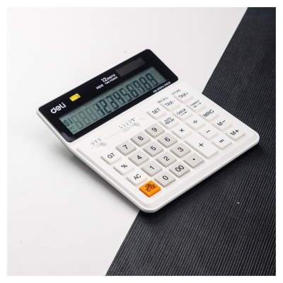 Калькулятор бухгалтерский Deli EM01010 белый 12-разр.