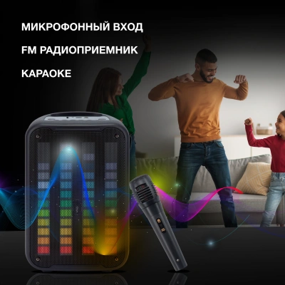 Минисистема Hyundai H-MC1204 черный 10Вт FM USB BT micro SD