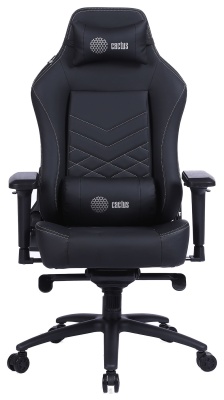 Кресло игровое Cactus CS-CHR-0112BL черный экокожа с подголов. крестов. сталь