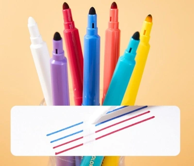 Фломастеры Deli EC173 Colorwow круг. Вентилируемый стираемые 8цв.