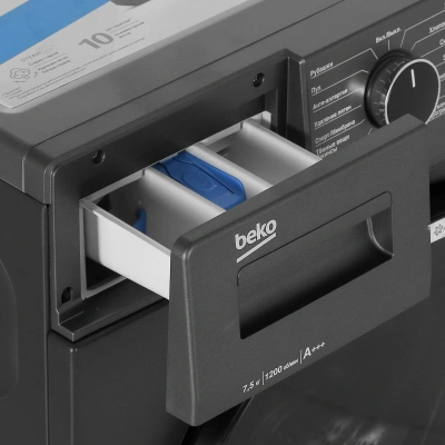 Стиральная машина Beko WSPE7H616A класс: A+++ загр.фронтальная макс.:7.5кг антрацит инвертор