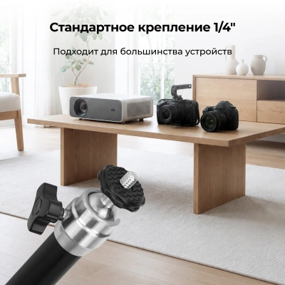 Кронштейн для проектора Cactus CS-WMS-13 черный макс.3кг настенный и потолочный поворот и наклон