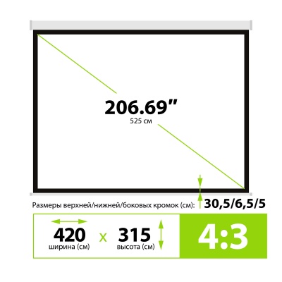 Экран Cactus 207" 315x420см MotoExpert CS-PSME-420x315-WT 4:3 настенно-потолочный рулонный белый (моторизованный привод)