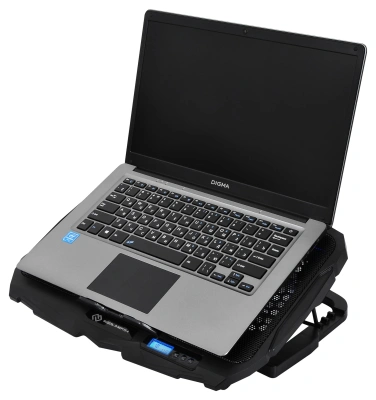 Подставка для ноутбука Digma D-NCP170-4 17" 390x280x28мм 2xUSB 4x 70/125ммFAN 750г черный
