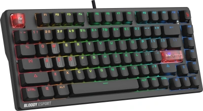 Клавиатура A4Tech MS76 механическая черный USB Multimedia for gamer LED кабель 1.8м