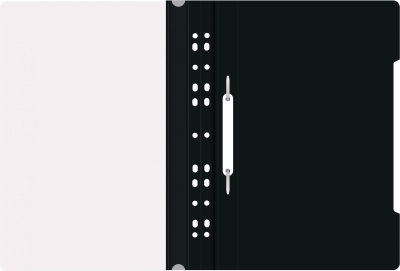 Папка-скоросшиватель Бюрократ PS-P20BLCK A4 прозрач.верх.лист боков.перф. пластик черный 0.12/0.16