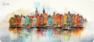 Коврик для мыши Cactus Amsterdam рисунок 900x400x3мм (CS-MP-PRO12XXL)