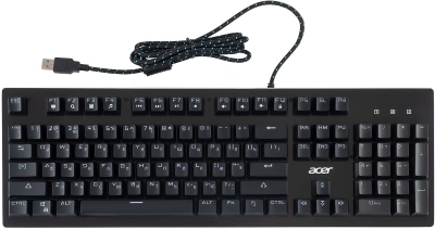 Клавиатура Acer OKW127 механическая черный USB Multimedia for gamer LED (ZL.KBDEE.00H) кабель 1.8м