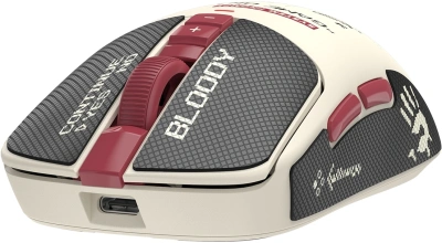 Мышь A4Tech Bloody R72 Ultra Duo белый/красный оптическая 20000dpi беспров. USB/USB-C 7but (R72 ULTRA DUO PIXELS RED)