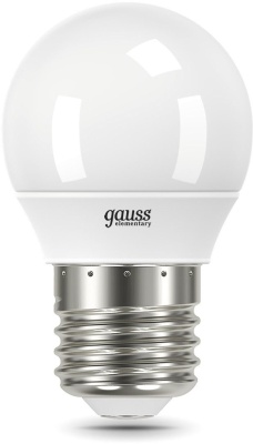 Лампа светодиодная Gauss Elementary 53226T 6Вт цок.:E27 шар 180B св.свеч.бел.нейт. (упак.:3шт)
