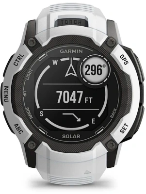 Смарт-часы Garmin Instinct 2X Solar 50мм 1" MIP корп.белый/черный рем.белый (010-02805-04)